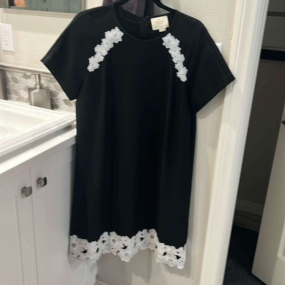 Kate Spade Black Dress with White Floral Accents